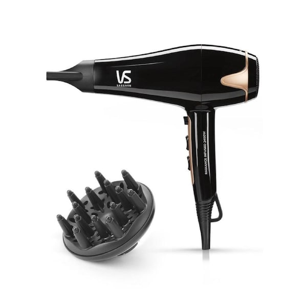 VS Sassoon Radiance AC 2400 Hair Dryer - Six Control Settings - 2400 Watts - Ceramic Heat Technology