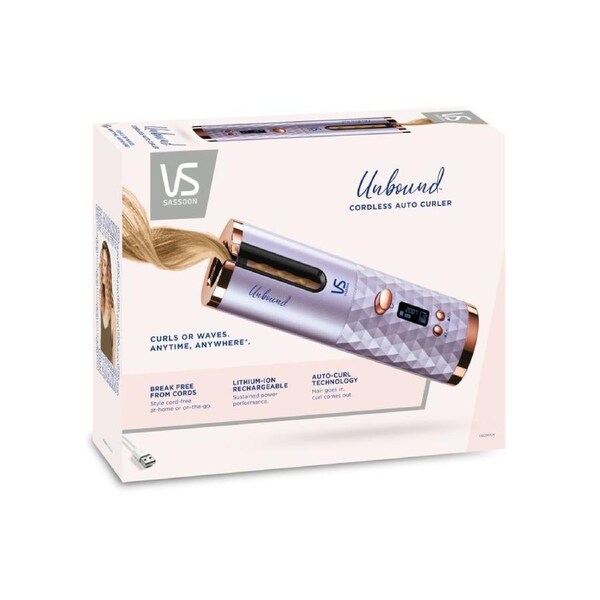VS Sassoon Unbound Cordless Auto Curler - Rechargeable Curler - Cordless Ladies Styler built in Auto Curl -