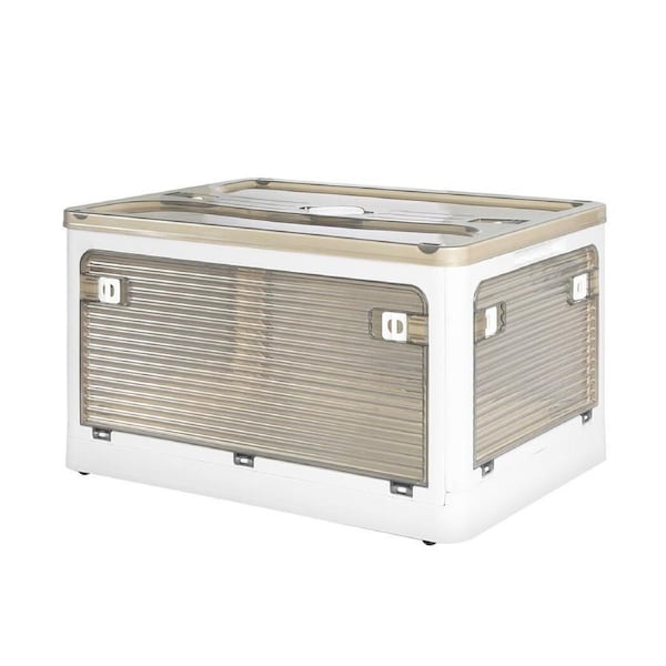 Foldable Storage Containers Stackable 5 Sides Open Organizer Boxes Transparent Small Size