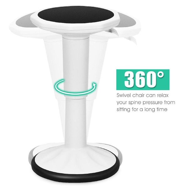 Costway Ergonomic Wobble Height Adjustable Stool Active Swivel Chair