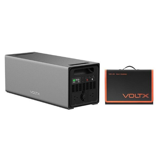 VoltX 2000W Power Station, 200W Solar Panel, DC5521 Cable
