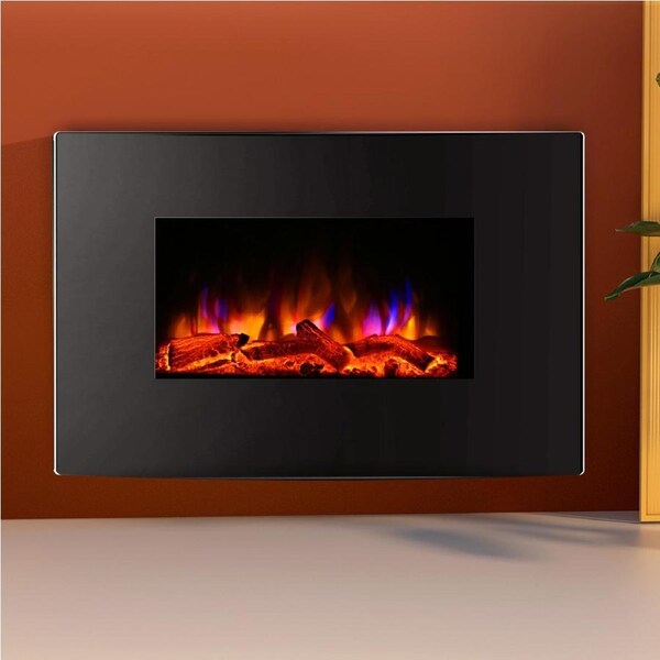 Devanti 36" Electric Fireplace Fire Heater 2000W Black