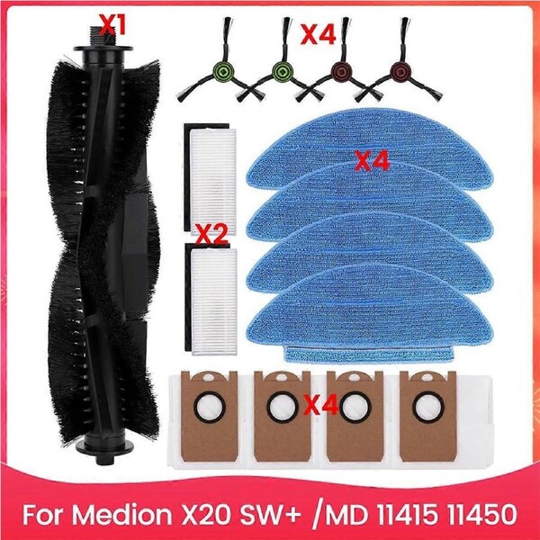 JOYBUY For X20 SW+ / 11415 11450 Robot Vacuum Cleaner Main Side Brush Hepa Filter Mop Cloth Dust Bag Replacement Parts