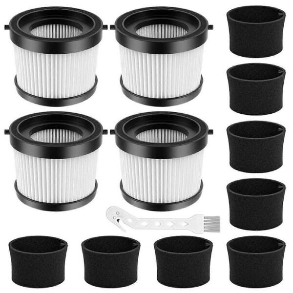 JOYBUY 4 Filter for 20V Cordless Handheld Vacuum DCV501HB, with 8 Foam Sleeve Filters & 1 Brush, Part DCV5011H