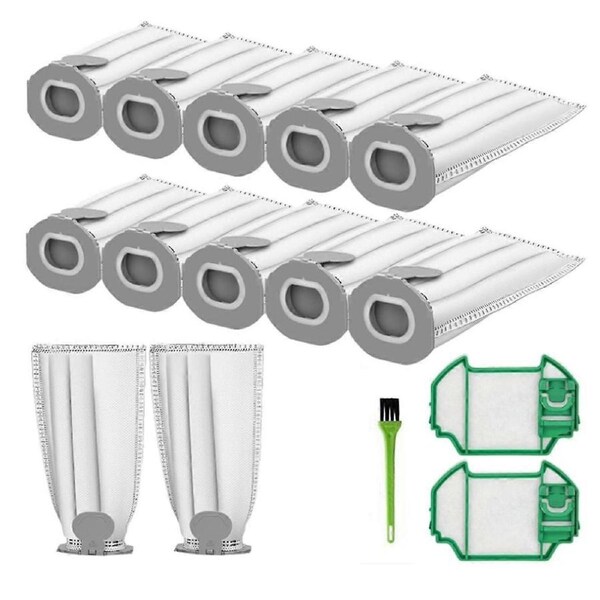 JOYBUY Vacuum Cleaner Bags for Kobold VK7 FP7, 10 Replacement Filter Bags and 2 Filters for Kobold FP7 Cor