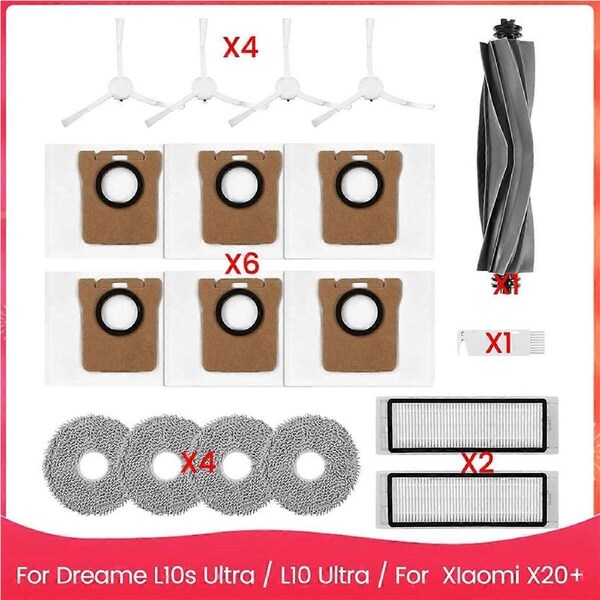 JOYBUY For L10s Ultra / L10 Ultra / X20+ Robot Vacuum Cleaner Main Side Brush Hepa Filter Mop Cloth Dust Bags