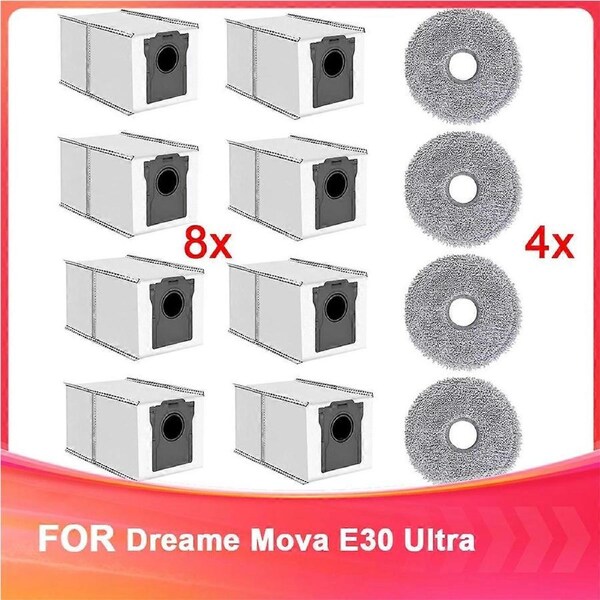 JOYBUY Accessory Set for E30 Ultra Robot Vacuum Cleaner Suction Station, Vacuum Cleaner Bags + Washable Mop