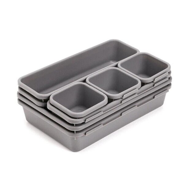 Cutlery Storage Tray Organizer Box Office Home Kitchen 8pcs Drawer Desk Set