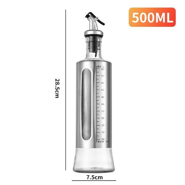 Stainless Steel Kitchen Bottle Spout Olive Vinegar Pourer Glass Oil Dispenser
