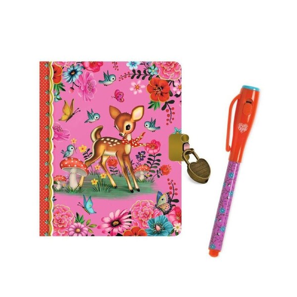 Djeco Fiona Little Secret Notebook w/ Invisible Ink Magic Pen Stationery 8y+