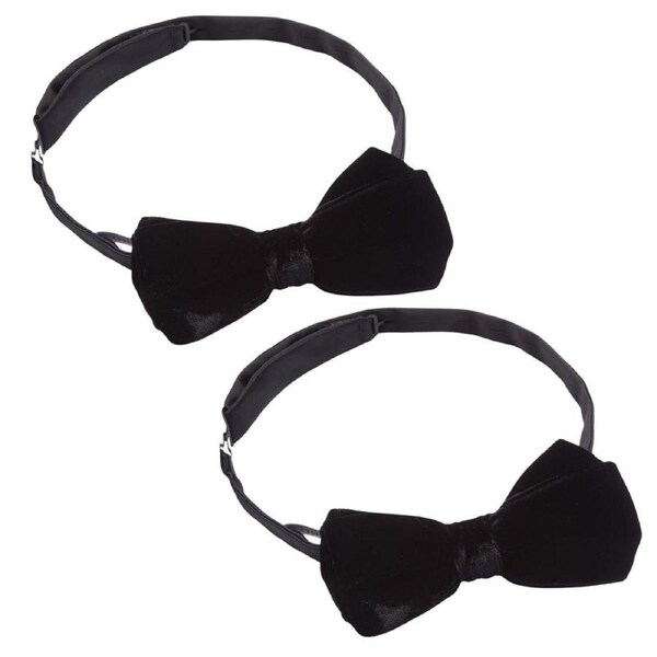 2PK Abelard Velvet Bowtie Men's Party/Wedding Stylish Formal Accessory Black