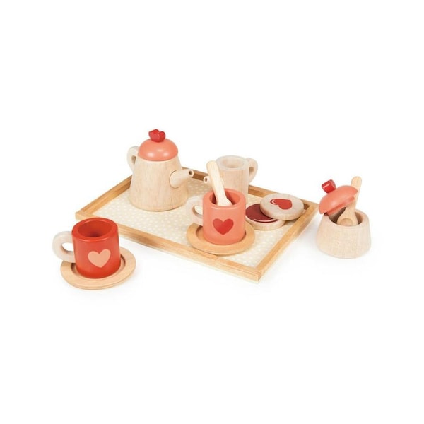 Mentari Wooden Tea Time Tray Set Kids/Children Fun Pretend Play Toy 3y+