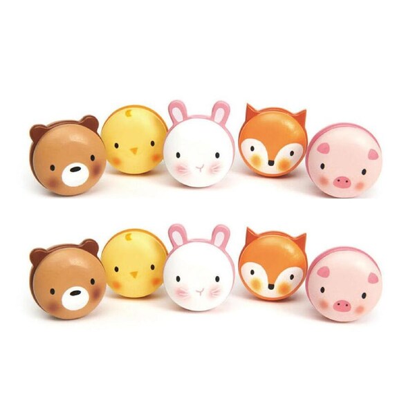 2x 5pc Tender Leaf Toys Wooden Animal Macarons Kids/Children Fun Play Toy 2y+