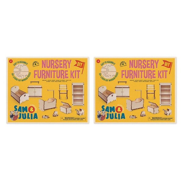 2PK Sam & Julia Furniture Kit Nursery Wooden Kids/Children DIY Building Toy 6y+