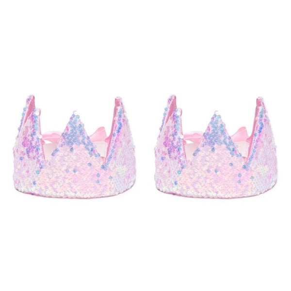 2PK Great Pretenders Precious Ombre Sequin Crown Kids/Girls Head Accessory 3y+
