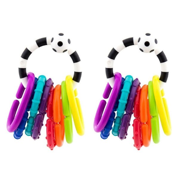 2PK Sassy Baby Ring O' Links Sensory Play Tactile Interactive Toy Newborn 0m+