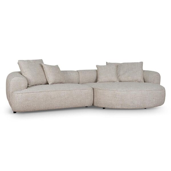 Carina Right Chaise Sofa - Pale Beige