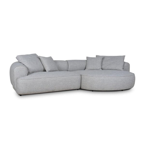 Carina Right Chaise Sofa - Chrome Grey