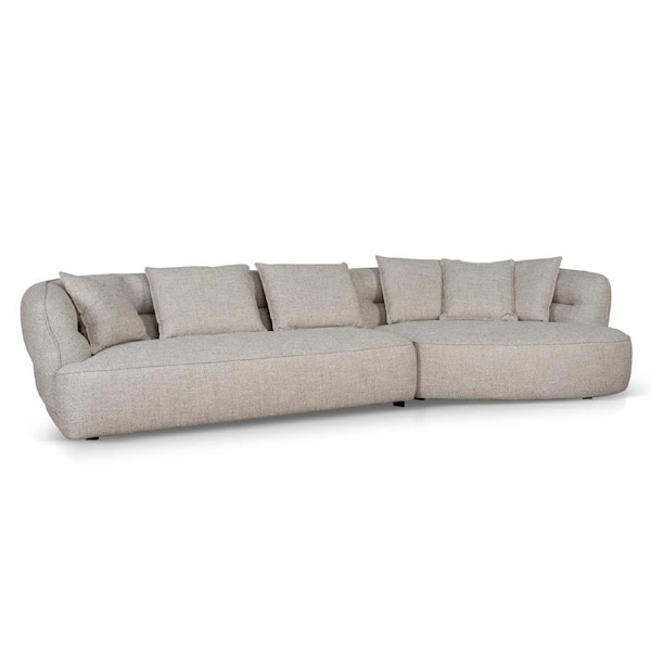 Rowe Right Chaise Sofa - Pale Beige