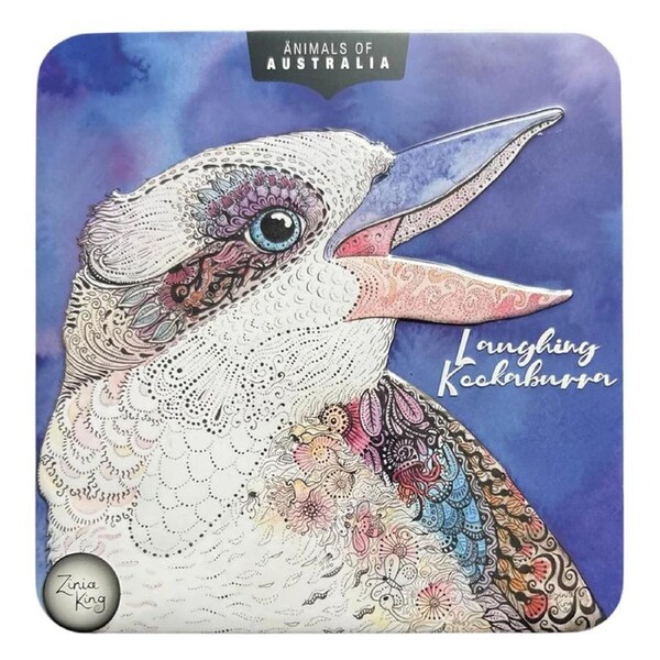 Banksia Red Animals of Australia Kookaburra Tin - Lemon Myrtle Butter Finger Biscuits 150g