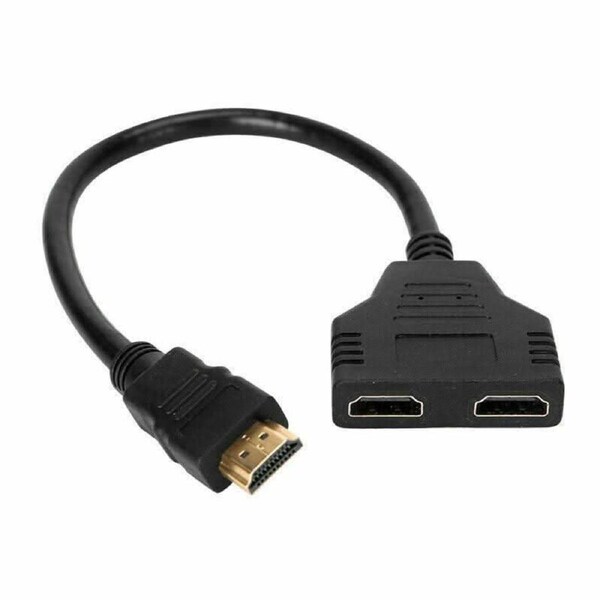 HDMI Splitter 1 In 2 Out Cable Adapter - 1080p Full HD Display Duplicator