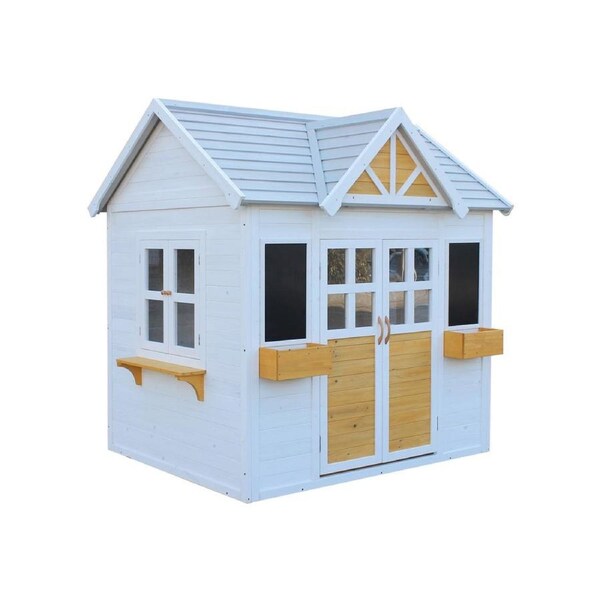 Kidzshack Country Kids Cubby House 1500x1200mm - Planter Boxes/Blackboard 3y+