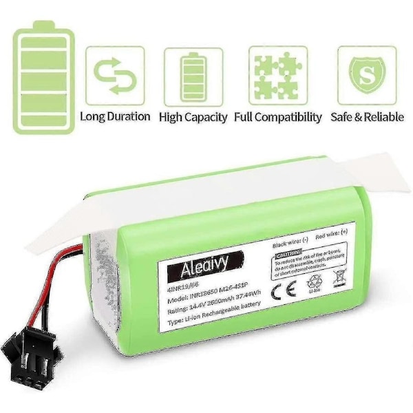 JOYBUY 14.4v 2600mah lithium-ion rechargeable replacement battery compatible with Ecovacs Deebot N79s, n79, dn622, eufy Robovac 11,11s