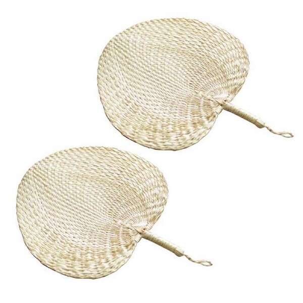 JOYBUY 2x Cool Baby Mosquito Repellent Manual Palm Leaf Hand Fans