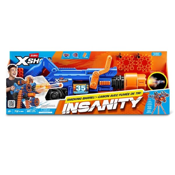 Zuru XShot Insanity Motorised Smoking Barrel with 72 Darts