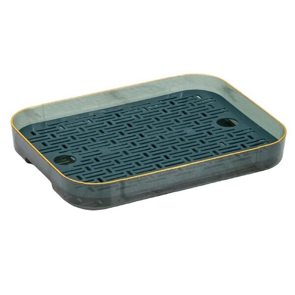 Double Layer Drain Tray,tea Tray Fruit Tray,simple Household Living Room Tray,green & Transparent