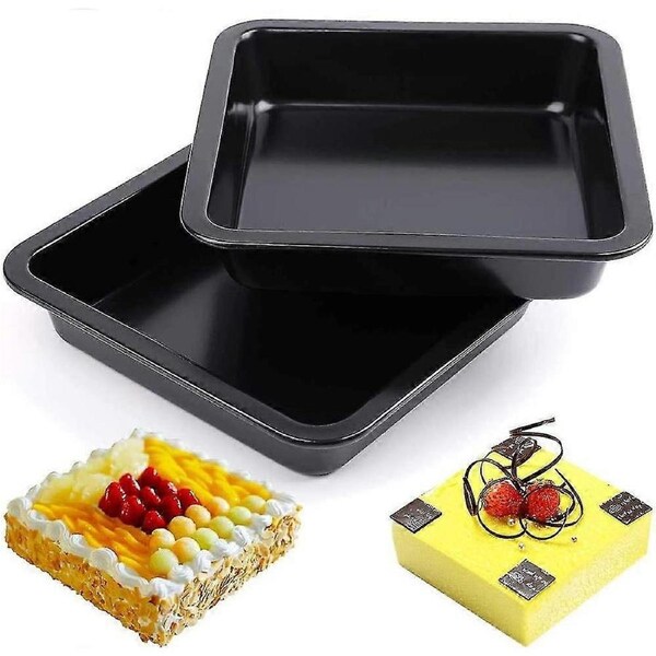 Square Cake Pan, Oven Dish - Roasting Tray - Stainless Steel, Oven Dish - Premium Non-stick Coating - Carbon Steel - Set 2