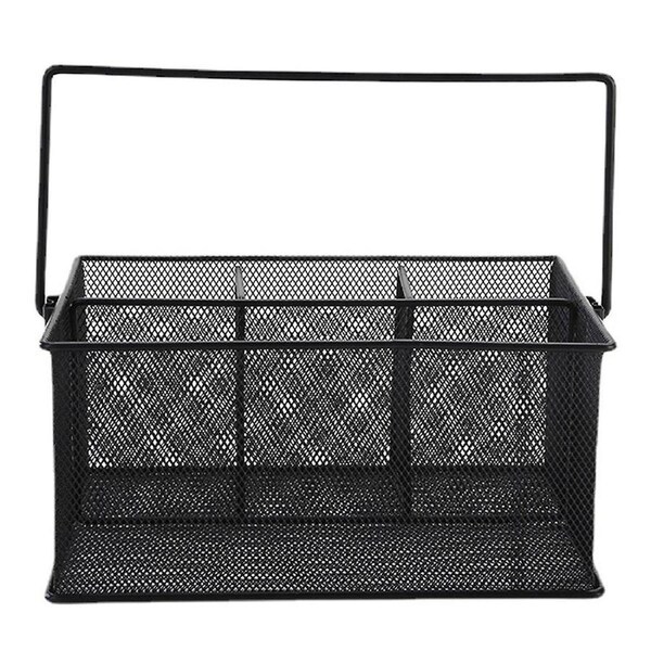 Cutlery Storage Basket With 4 Compartments, Mesh Flatware Holder Organizer Perfect For Home, Kitche