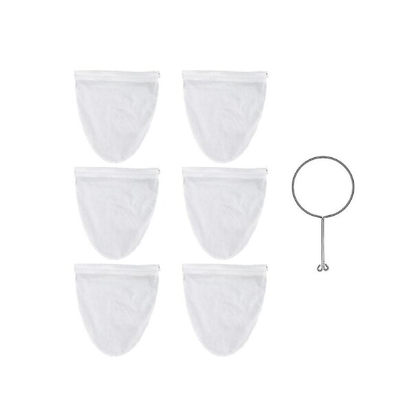 6 Milk Tea Filter Bags Ultrafine Mesh Filter Bags Tea Bags With Stainless Steel Handles Filter Coff