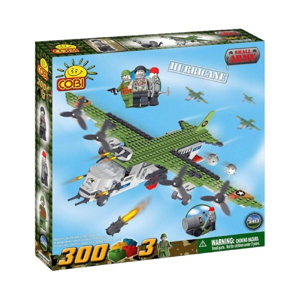 300pc Small Army Aircraft Hurricane Construction Buildable Figure Toy Set
