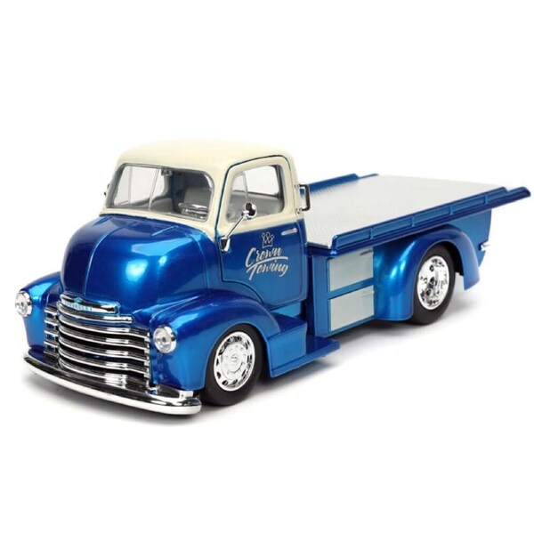 Just Trucks 1952 Chevy COE Flatbed 1:24 Scale Diecast Vehicle Truck Blue