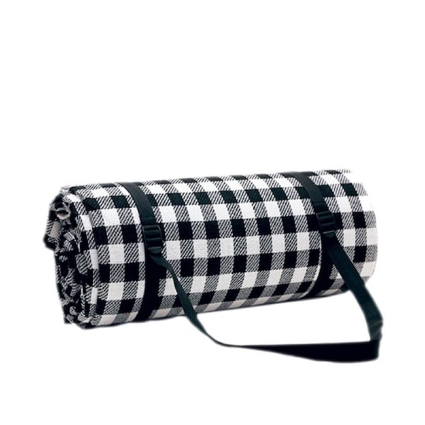 2mx3m Large Picnic Blanket Mat Premium Cashmere Rug Waterproof Outdoor~Black