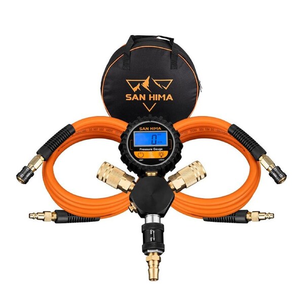 San Hima 2-Way Digital Tyre Inflator 250 PSI Car Air Compressor Tire Gauge Hose