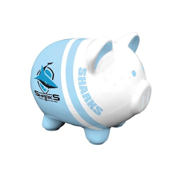 NRL Piggy Bank Money Box With Coin Slot - Cronulla Sharks