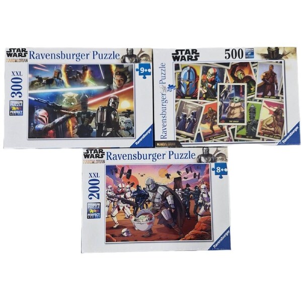 Ravensburger Puzzle XXL 200-300-500 Bumper 3 Pack - Mandalorian & Grogu
