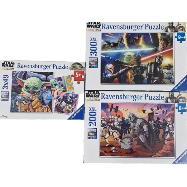 Ravensburger Puzzle XXL 200-300, 49pc Bumper 3 Pack - Star Wars Mandalorian & Grogu