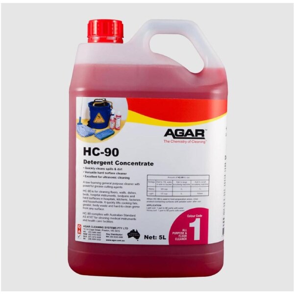 5L Detergent Agar HC90 Hard Surface Cleaner Grease Cutting Agents Food Hospital Factory & Environments