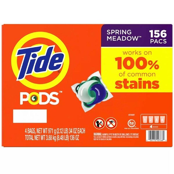 Tide PODS Mega Pack 156 Count Spring Meadow Scent 3-in-1 Cleaning Power
