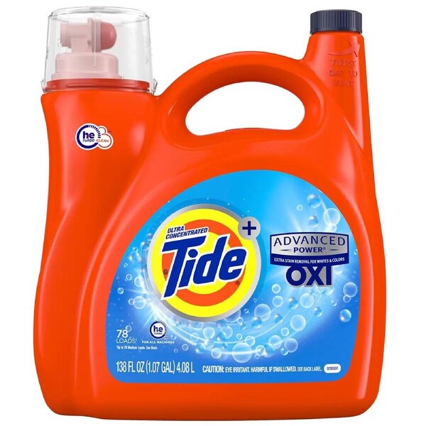 Tide 4.08L Oxi Advanced Power Liquid Laundry Detergent Heavy-Duty Stain Removal