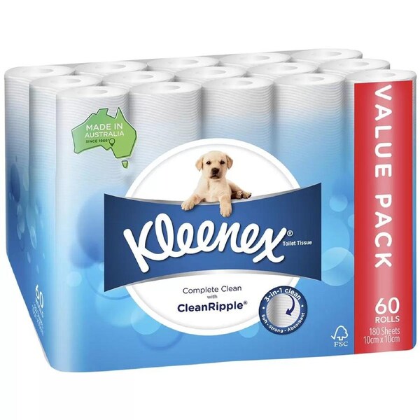 Kleenex Toilet Tissue 60 Roll Mega Pack 180 Sheets per Roll Everyday Comfort