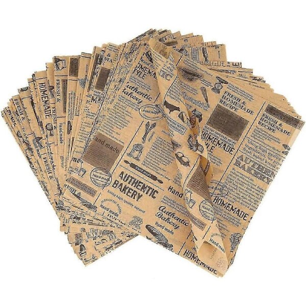 100 Sheets Disposable Food Packaging Paper Deli Paper Sheets Greaseproof Paper
