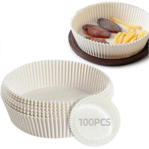 Air Fryer Parchment Paper, 100 Pieces 16cm Round Baking Paper Air Fryer Paper Liner, Disposable Waterproof Non-stick Oil Free Parchment Paper, Air Fry