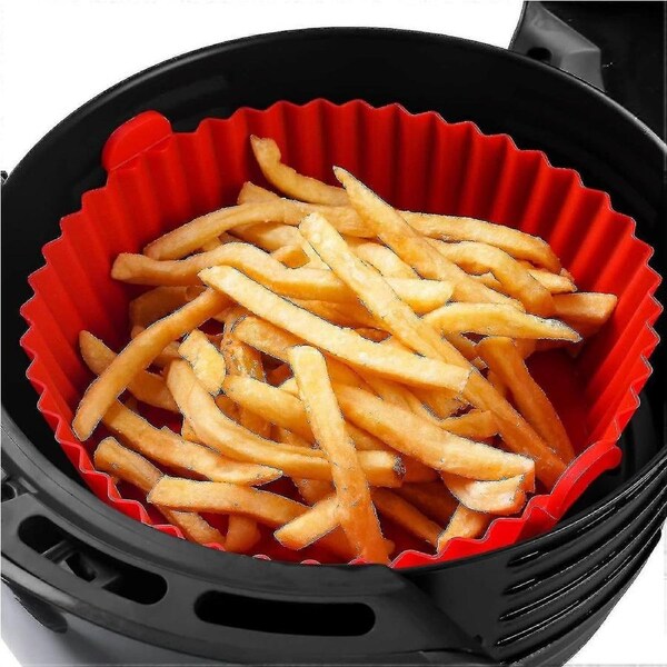 Air Fryer Silicone Pot - Air Fryer Oven Accessories - Replacement For Flammable Parchment Liner Paper - No Need To Clean The Air Fryer-color:pink