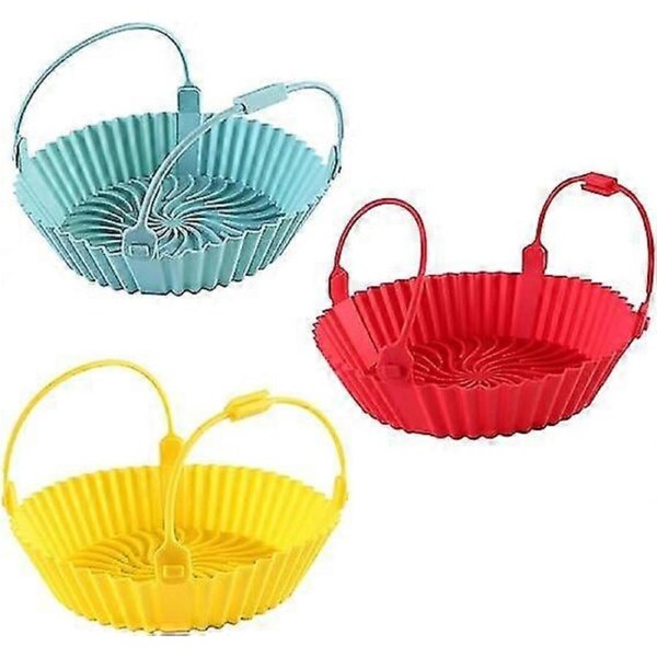 Round Handheld Air Fryer Paper Non-Stick Silicone Basket - Reusable Accessories for Easy Cleaning in Air Fryer