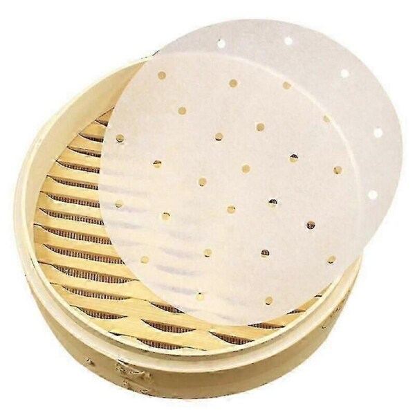 100Pcs Perforated Steamer Round Baking Paper Air Fryer Liners Non-stick Pad