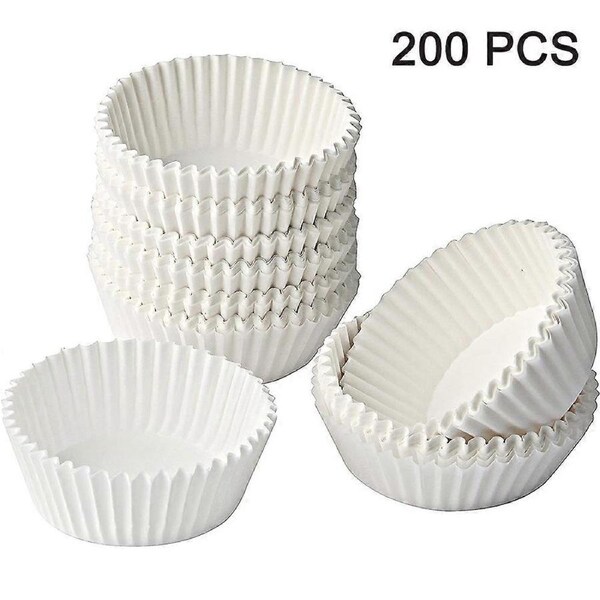 200 white oil paper cups, muffin cup cakes, oil paper cups, aluminum foils for sweet and savory muffins